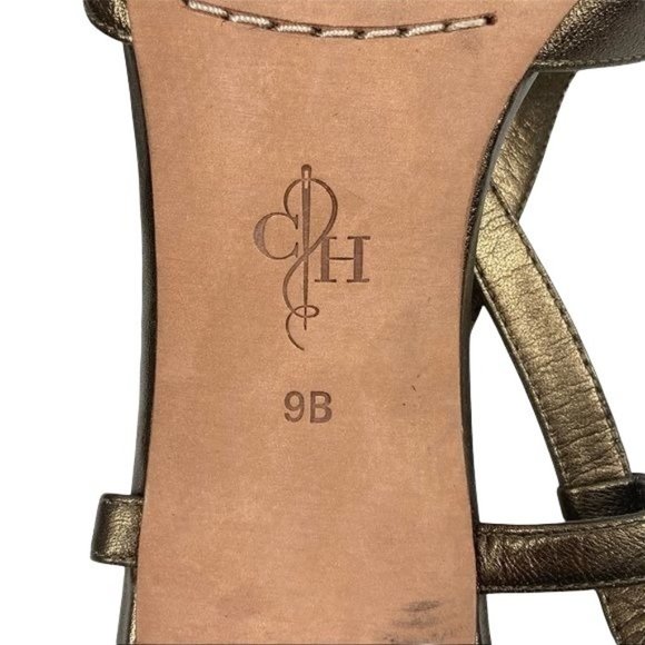 Cole Haan Gold Strappy Heeled Sandals 9B - Picture 8 of 11